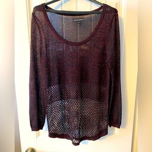 See through knit pullover sweater. Large.